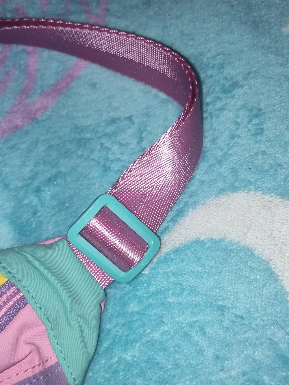 Place Pink Teal and Yellow Unicorn Kids Waist Bag - Picture 7 of 15